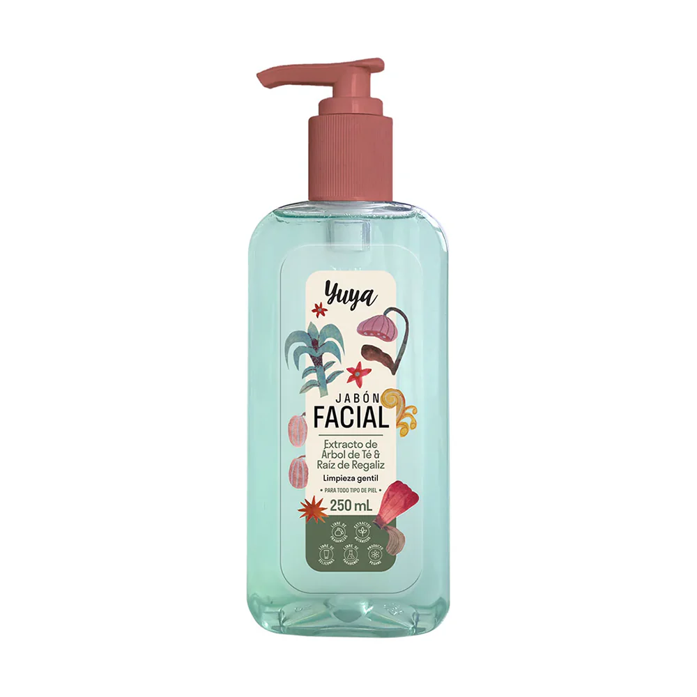 Jabon Facial Extraco de Arbol de Te y Raiz de Regaliz Yuya