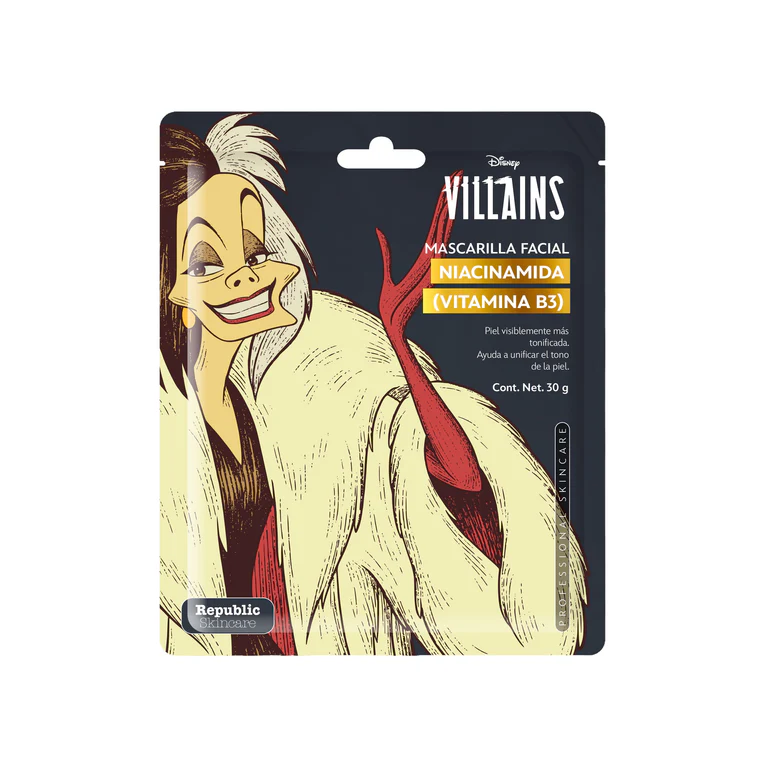 Mascarilla Facial  Niacinamida Vitamina B3 Cruella  Disney