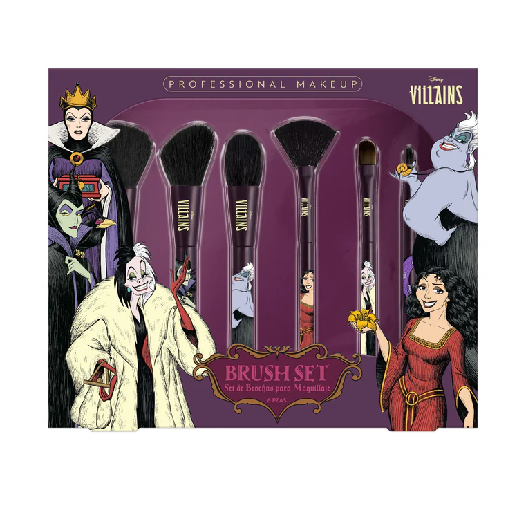 Set De Brochas 6 Piazas Villanas Disney