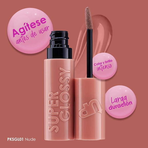 [PKSGL01] Labial Super Glossy Nude Pink Up