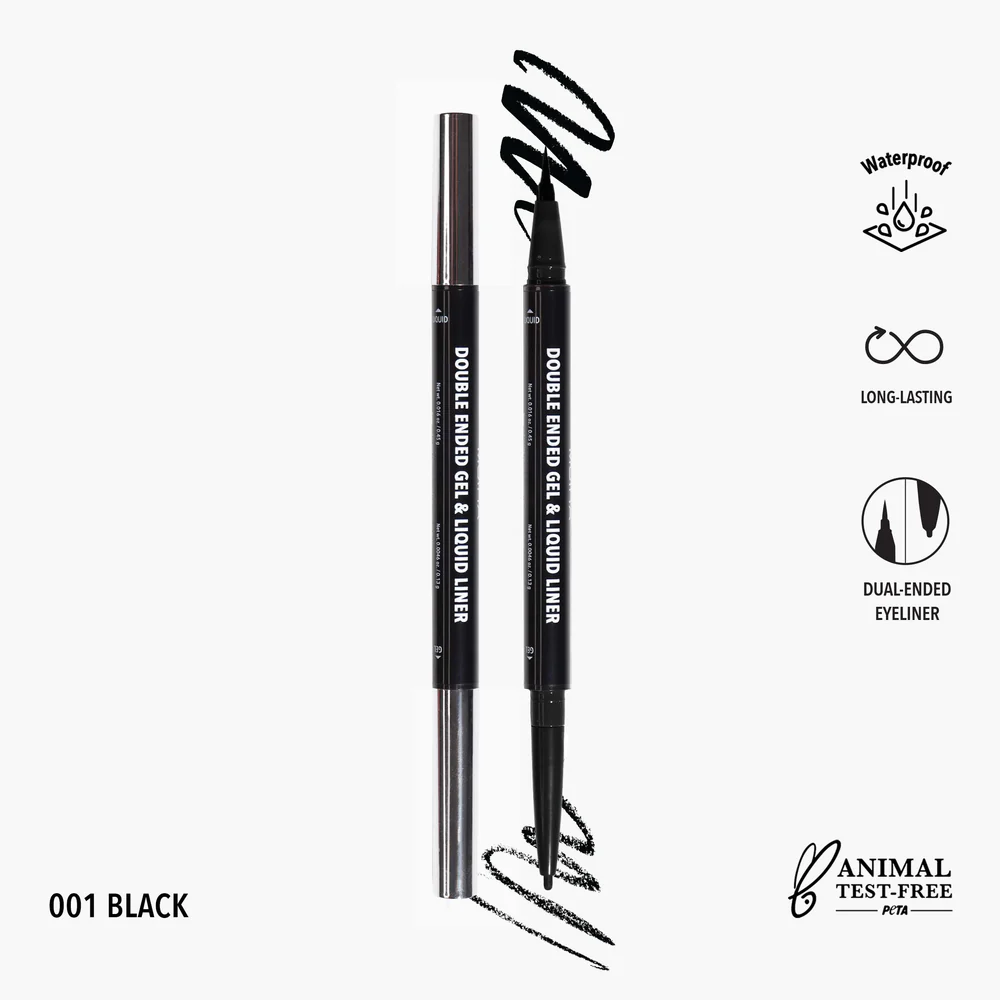 Delineador Double Ended Gel y Liquid Liner Negro Moira