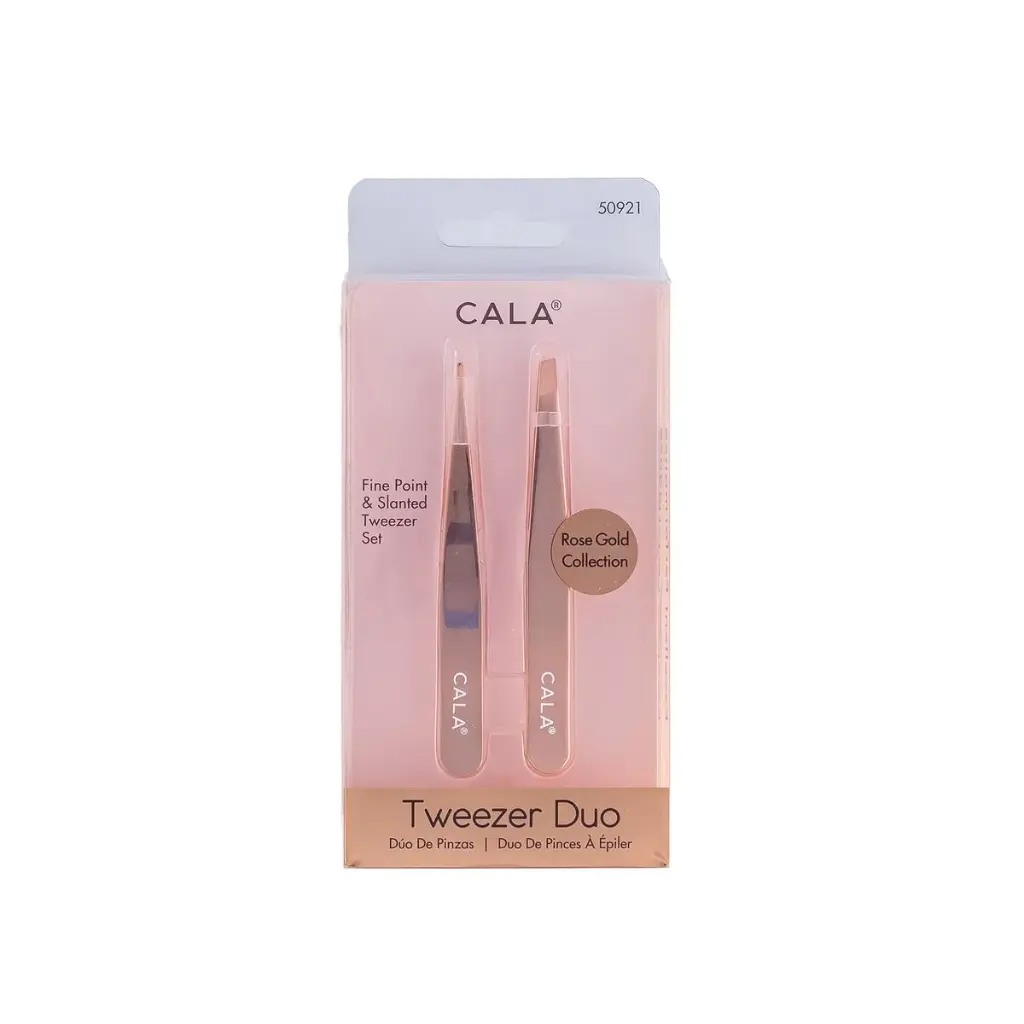 Duo de Pinzas Ceja Rose Gold 2 Piezas Cala
